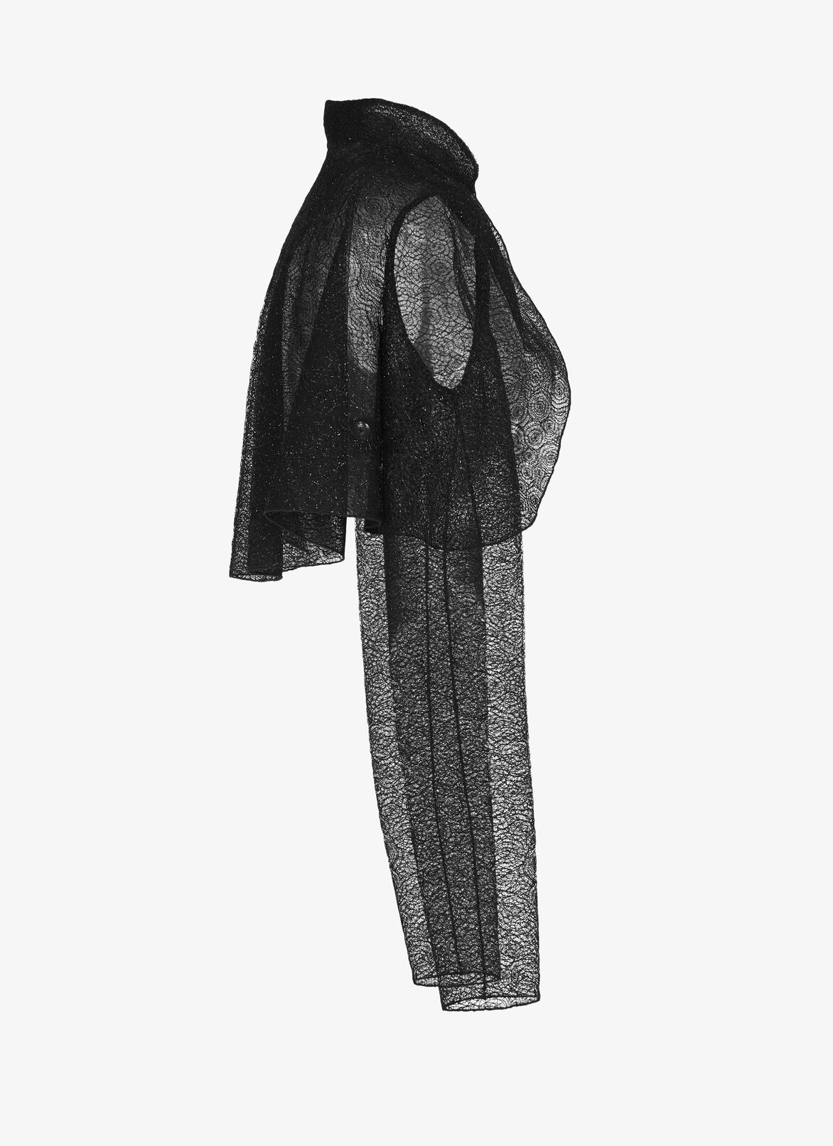 Sheer Toile-Effect Bolero Jacket ALAÏA SHINY BLACK SHEER TOILE-EFFECT BOLERO JACKET